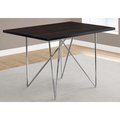 Gfancy Fixtures 30 in. Cappuccino Particle Board, MDF, Hollow Core & Chrome Metal Dining Table GF2456726